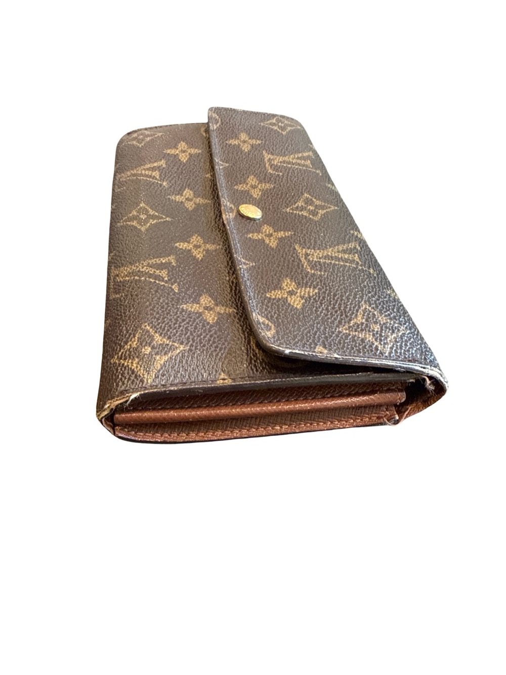 Louis Vuitton Brown Monogram Continental Wallet with Gold Snap - Picture 9 of 15